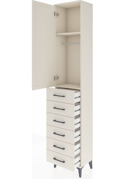 Arges Dolap 2 Raflı 6 Çekmeceli Tek Askılı 44x30x221 Aytaşı-a... Aytaşı