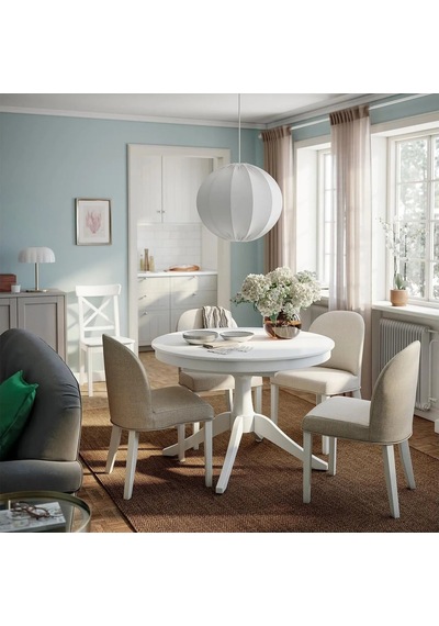 Ikea Beyaz Modern Yemek Masası - Yuvarlak Yemek Masası