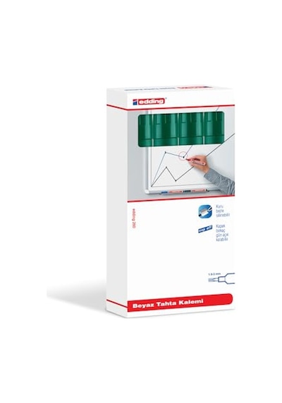 260 Beyaz Yazı Tahtası Kalemi, Yeşil, 4'lü Set, Yuvarlak Uç 1,5-3 Mm Genel