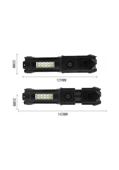 Sh Powermaster 109-b Zoomlu Flash Özellikli Smd Ve Power Led Li Şarjlı Plastik Kasa El Feneri Powerbank Özellikli