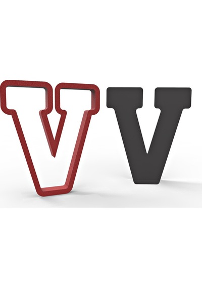 Büyük V Harfi 11 Cm Kurabiye Kalıbı