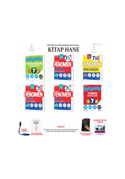 Fenomen 7. Sınıf Türkçe + Fen Bilimleri + Sosyal 6 Kitap Seti