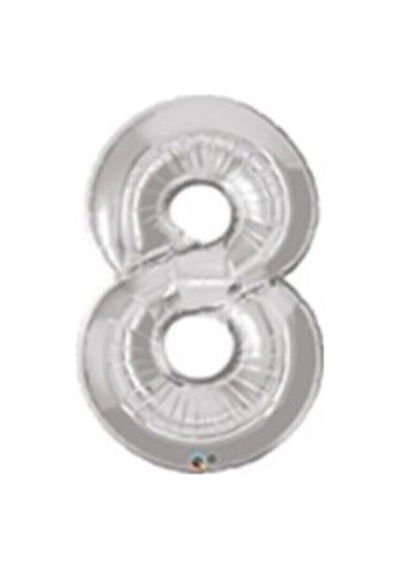 8 Folyo Balon Metalik Gri