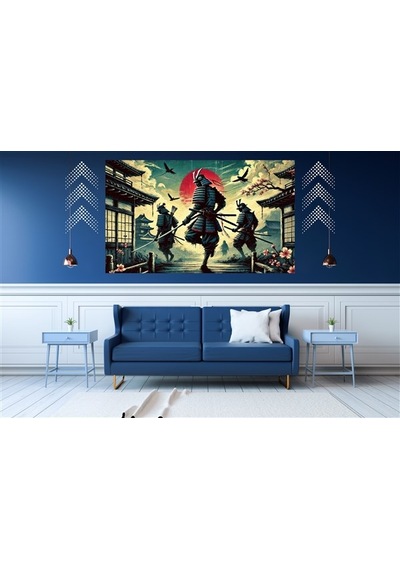Ti-play Üçlü Darbe 60x90cm Modern Samuray Pvc Çerçevesiz Tablo