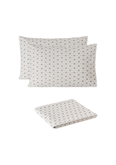 Mix & Match Bloom %100 Pamuk Çift Kişilik Çarşaf Seti Gri