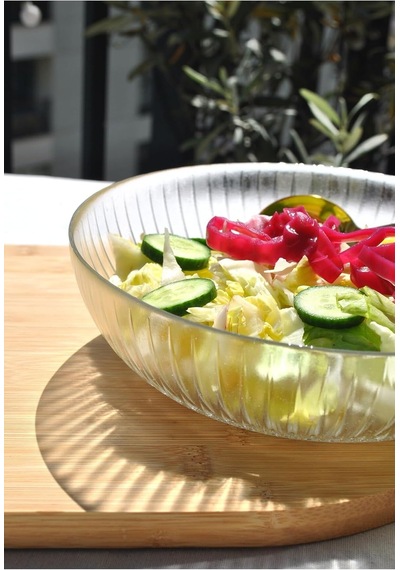 Tr 1 Adet Cam Şeffaf 20 Cm Salata Kasesi Orta Boy Salata Tabağı Kase 20 Cm, Beyaz Diğer