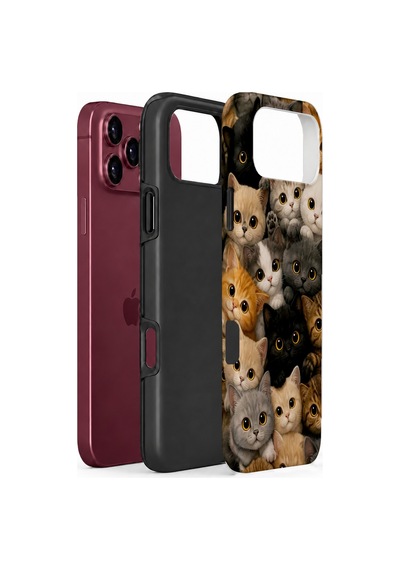 Velvoria Valestra Kedi Kalabalığı Apple Apple iPhone Uyumlu 18 Pro Max Darbe Korumalı Kılıf Valestra Select - Kedi Kalabalığı