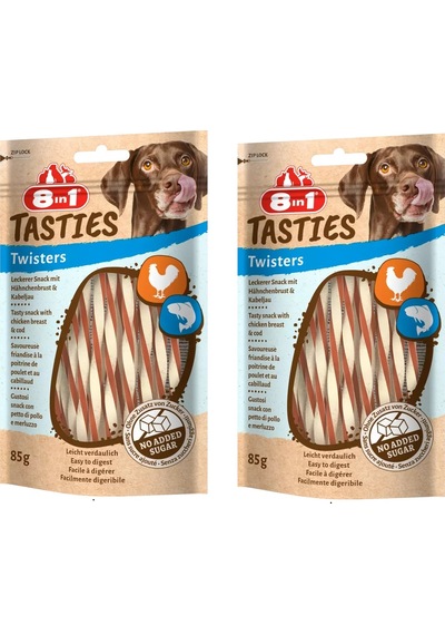 8in1 Tasties Twisters Tavuk Ve Balıklı Köpek Ödülü 85 Gr. X 2 Adet