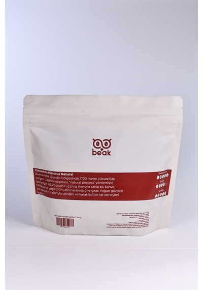 Colombia Hibiscus Natural Çekirdek Kahve 250 Gr , %100 Arabica Çekirdek Kahve