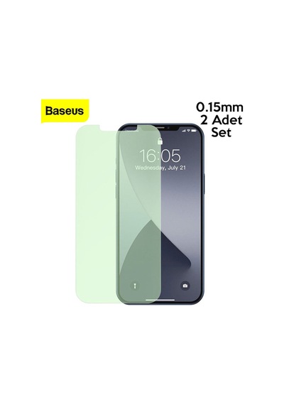 Baseus Apple Uyumlu   iPhone 12 Mini 0.15Mm Full Tempered Cam Ekran Koruyucu 2S Şeffaf
