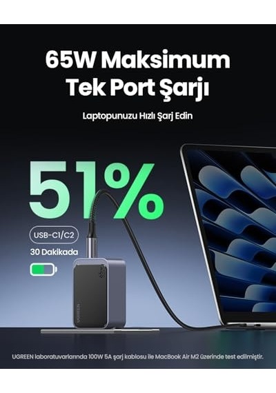 Nexode Air 65w 3-port Gan Fast Charger Eu Hızlı Şarj Adaptörü