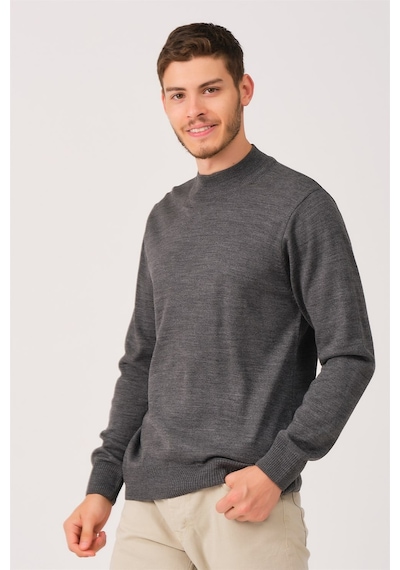 V0004 Dewberry Erkek Turtleneck Kazak-füme