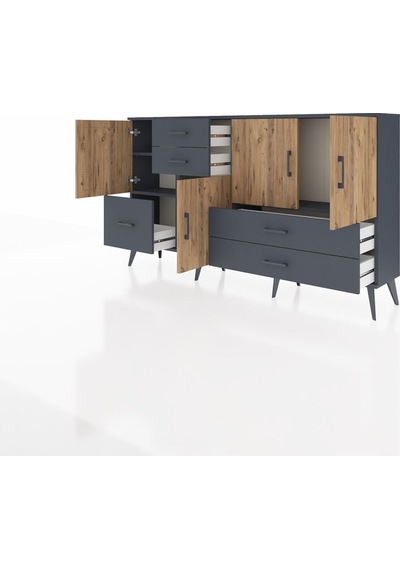 Arges Konsol 4 Raflı 5 Çekmeceli 4 Kapaklı 176x30x99 Antrasit-çam/antrasit Atlas Çam/antrasıt - Antrasıt Arges Konsol 4 Raflı 5 Çekmeceli 4 Kapaklı 176x30x99 Antrasit-çam/antrasit Atlas Çam/antrasıt - Antrasıt