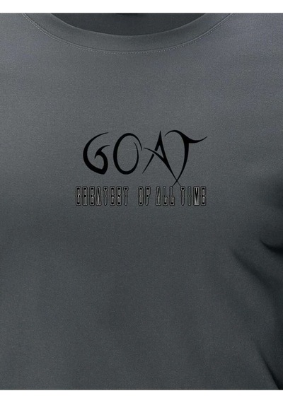 Füme Oversize Goat Baskılı T-shirt - Oversize Baskılı Füme