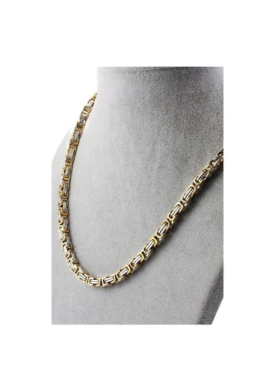 Sarı Beyaz Erkek Çelik Kral Zincir Kolye 5 Mm 55 Cm Ck11 (31175615) Beyaz