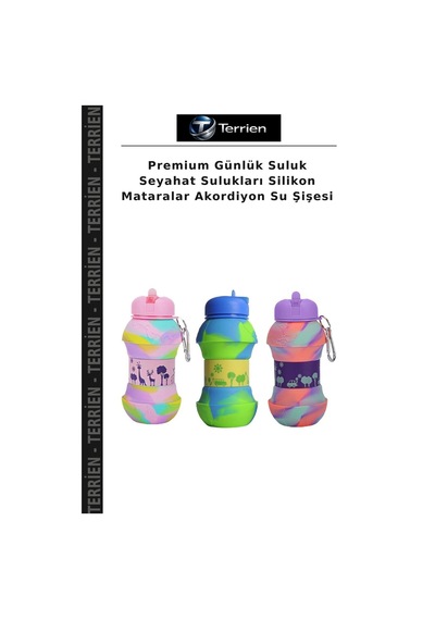 Premium Günlük Suluk Seyahat Sulukları Silikon Mataralar Akordiyon Su Şişesi Çok Renkli