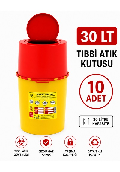 30 Lt Tıbbbi Atık Kutusu 10 Adet