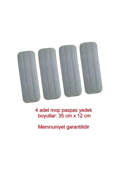 360 Derece Sprey Mop Paspas Yedek Yapışkanlı 35cm X 12 Cm 4 Adet