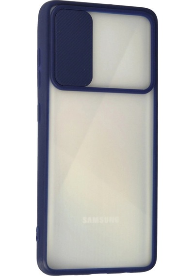 Samsung Galaxy A71 Kılıf Palm Buzlu Kamera Sürgülü Silikon - Lacivert