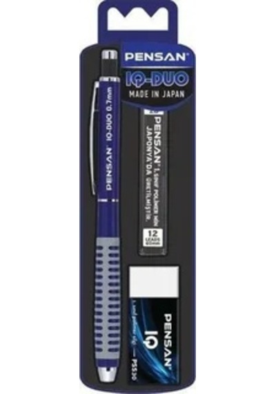 Pensan Iq-duo 0.7 Uç+silgi Set Mavi