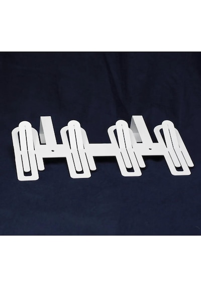 Modern Desenli Metal Kapı Arkası Askılığı Beyaz Beyaz