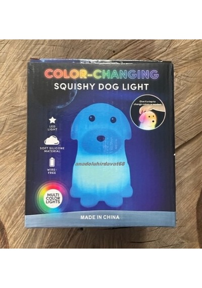Dmr Pufuduk Lamba Oyuncak Mini Köpek Silikonlu 8 Farklı Led Işıklı Lamba Renkli
