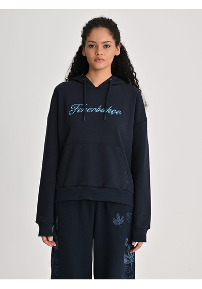 Fenerbahçe Lacivert Trend Taş Baskılı Kadın Oversize Sweatshirt Fb Laci Yeni
