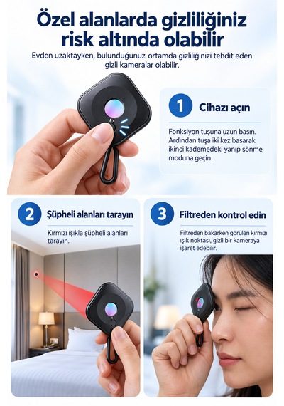 Kamera Dedektörü Kızılötesi Kamera Bulucu Gizli Kamera Bulucu