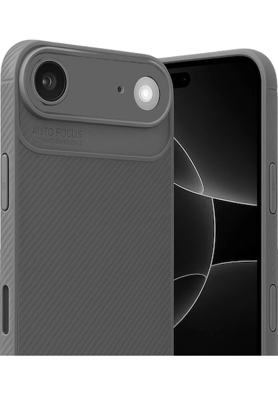 Apple Uyumlu iPhone 17 Air Kılıf Focus Carbon Silikon Kapak Gri