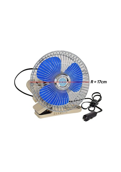 Carub Oto Vantilatör Mandallı Döner Başlıklı Araç Içi Fan 12 Volt