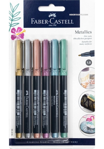 Faber-castell 6 Lı Metalik Markör Kalem Çok Renkli