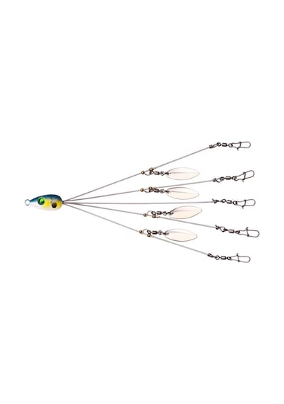 Valkyrie 5'li Alabama Rig 5 Kollu Fırdöndülü Levrek Şemsiyesi 16.8g 22cm Spinner Kaşıklı Sahte Yem Sistemi