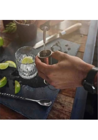 Paslanmaz Çelik Kokteyl Shaker Seti, Siyah Standlı Bar Seti