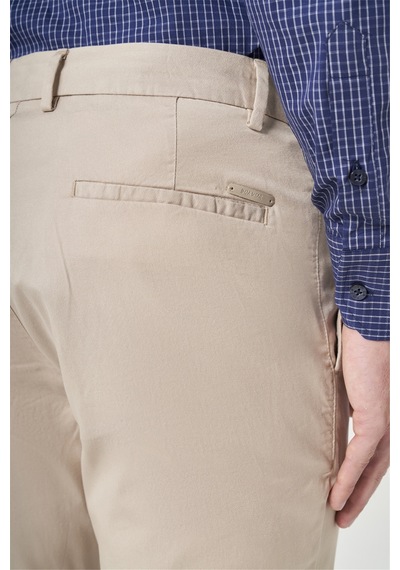 İmza Bej Yan Cep Slim Fit Casual Pamuklu Chino Pantolon 1003260178