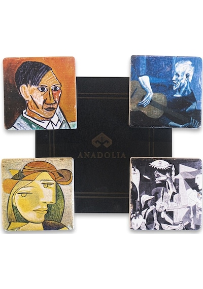 Picasso Eserleri Traverten Magnet 4'Lü Set