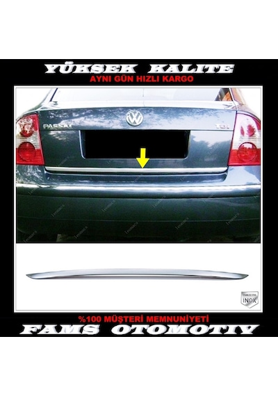 VW Passat B5 3BG Krom Bagaj Alt Çıtası 2001-2005 Paslanmaz Çelik