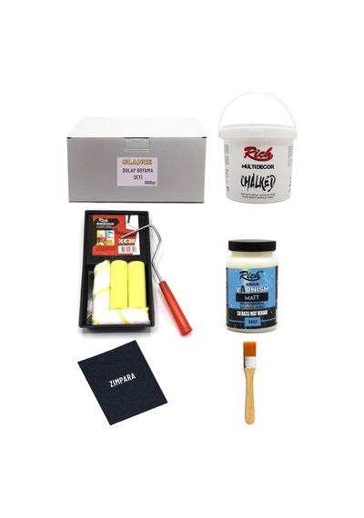 Rich Multi Decor Chalked Antik Beyaz 1000 Gr Dolap Boyama Seti Mobilya Boyama Seti Mat
