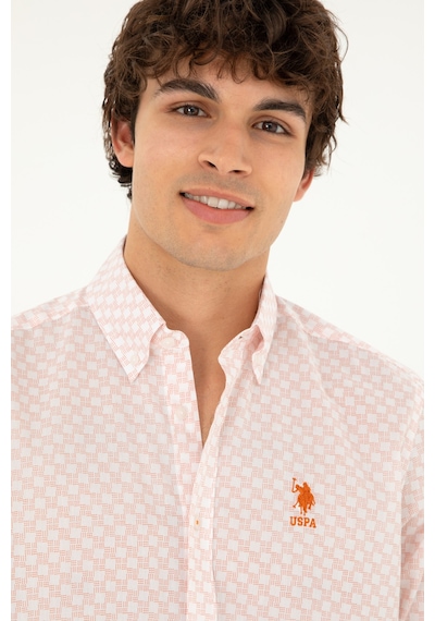 U.s. Polo Assn. Erkek Pudra Gömlek Desenli 50282861-vr042 Pudra