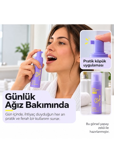 Yues Üzümlü Sakız Aromalı Alkolsüz Köpük Ağız Gargarası 55 Ml