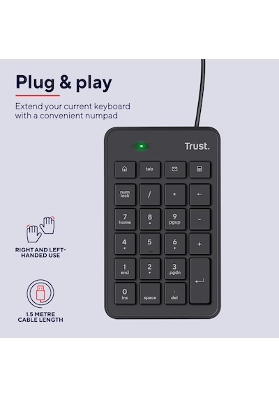 Trust 22221 Sayısal Klavye Keypad Siyah