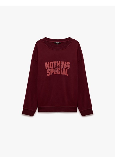 Koton Üç İplik Şardonlu Pamuklu Rahat Kalıp Bisiklet Yaka Baskılı Sweatshirt Bordo 7wam70156mk Koton Üç İplik Şardonlu Pamuklu Rahat Kalıp Bisiklet Yaka Baskılı Sweatshirt Bordo 7wam70156mk