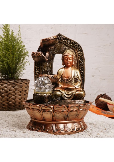 Zen Lord Buddha Işıklı Yol Temalı Su Şelalesi