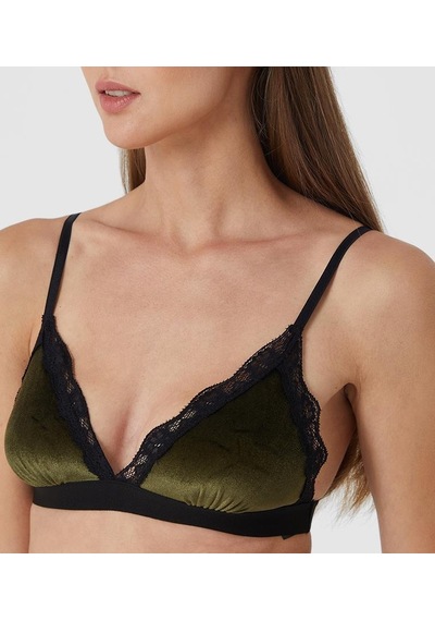 Deep Secret Yağ Yeşili Kadife Dantelli Bralet Ds200111br 001