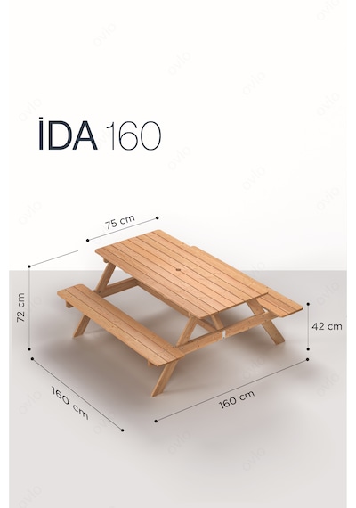 Bahçe Bankı İda S 160 6 Kişilik Arkalıklı Rahat Ve Şık Tasarım Teak