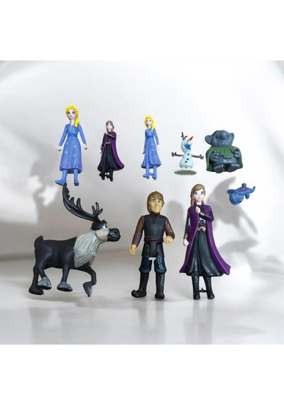 9 Parça Frozen 2 Figürlü Büyük Ve Küçük Figürlü Eklemi Hareketli Karakterli Oyuncak Figür Seti