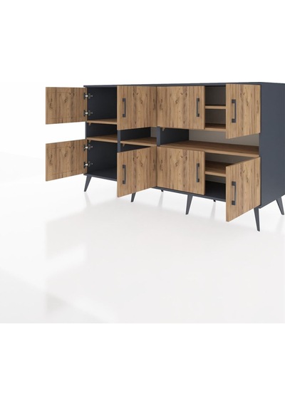 Kronos Konsol 8 Raflı 8 Kapaklı 176x59x99 Antrasit-çam Antrasit-çam Kronos Konsol 8 Raflı 8 Kapaklı 176x59x99 Antrasit-çam Antrasit-çam