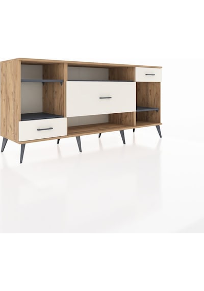 Hyperion Konsol 4 Raflı 3 Çekmeceli 176x44x83 Çam-antrasit/aytaşı Antrasit/aytaşı Hyperion Konsol 4 Raflı 3 Çekmeceli 176x44x83 Çam-antrasit/aytaşı Antrasit/aytaşı