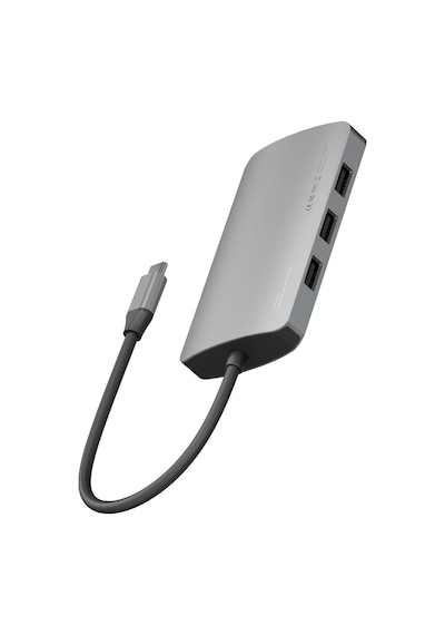 Aluhub Hd Pro 2 100w Type-c Pd Şarj Destekli 8in1 4k Hub Dönüştürücü - Koyu Gri