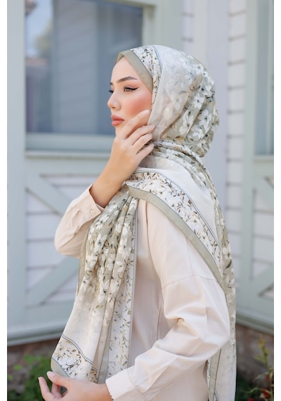 Mimiyum Lemon Flower Nayf İpek Şal - Toprak