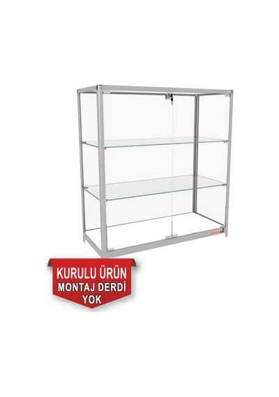 Camlı Vitrin - Cam Dolap - Camlı Koleksiyon Vitrini - Kurulu Ürün 95x90x40